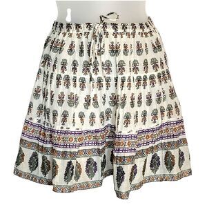 Free People One gauzy boho drawstring festival mini skirt swim cover Small